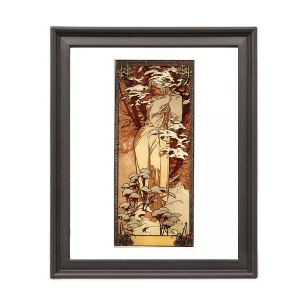 Alphonse Mucha Winter - 1897 - Picture Frame 8x10 inches