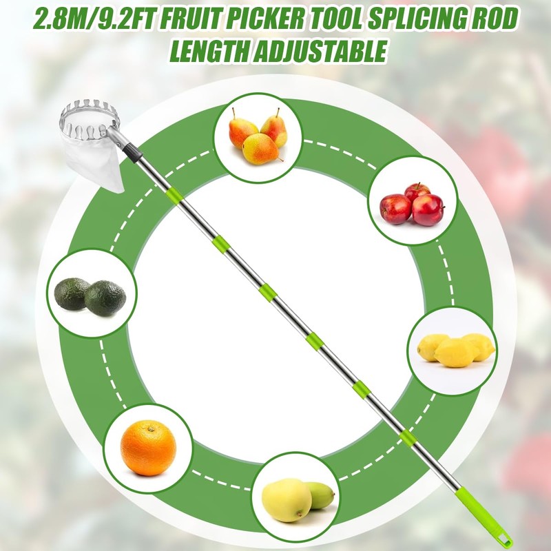Fruit Picker and Gardening Harvest Storage Apron Set - 2.8m/9.2ft