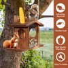 Squirrel Feeder, Wooden Hanging Feeding Station with 2 Entrances and