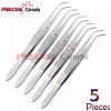 PRECISE CANADA Set Of 5 Iris Eye Dressing Forceps 4"