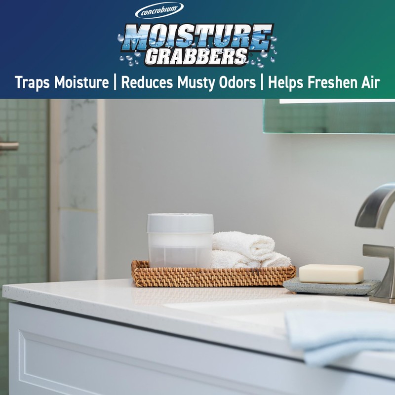 Concrobium 378490 Moisture Grabbers Moisture Absorber Refillable Container, Fragrance Free