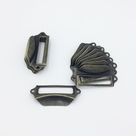 LGEGE 30PCS Brozen Tone Office Library File Drawer Tag Frame Label Holder