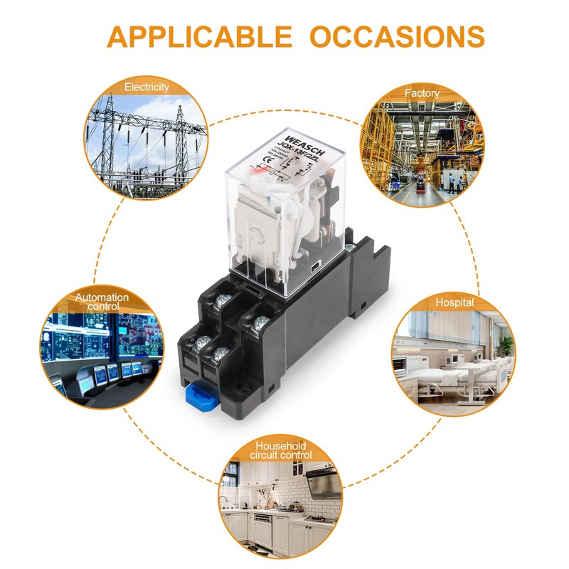 Weasch Electromagnetic Power Relay, JQX-13FL, AC 110V Coil, 8 DPDT,