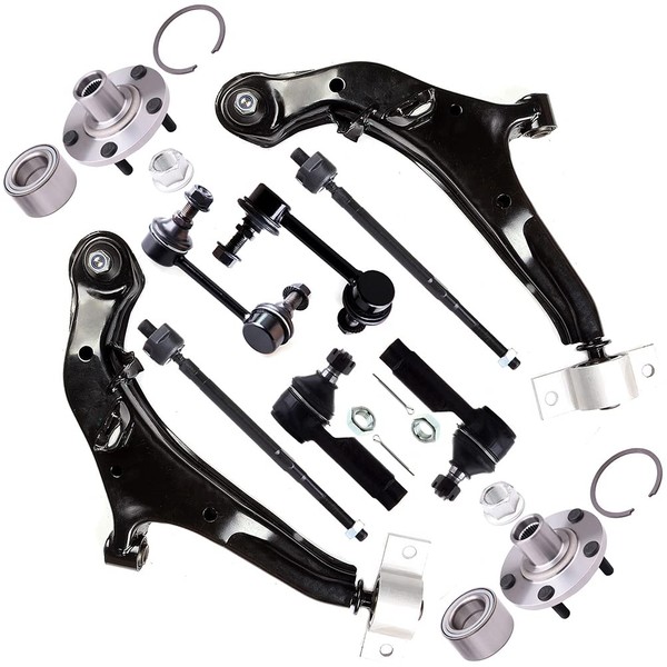 SCITOO 10pcs Front Suspension Kit Wheel Hub Lower Control Arm