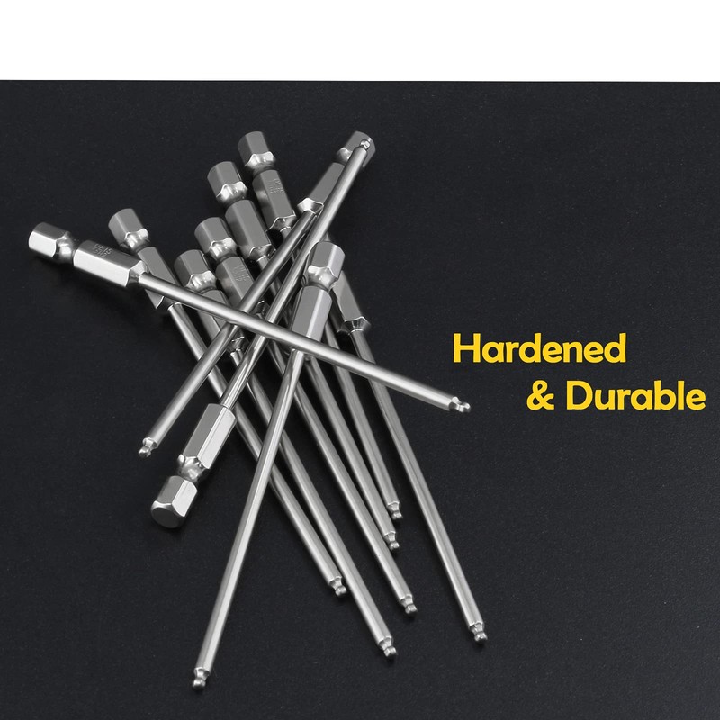 LDEXIN 10Pcs Ball End Hex Head Screwdriver Bits Set, 2mm