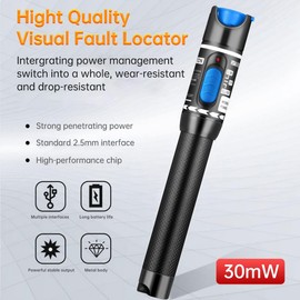 Moocci 3 Pcs Visual Fault Locator Fiber Optic Tester - VFL Fiber Optic Cable Tester Meter with FC to LC Adapter - Fiber Optic Tools Kit for FC/SC/ST/LC Connector,Network Cable Test - Green Blue White