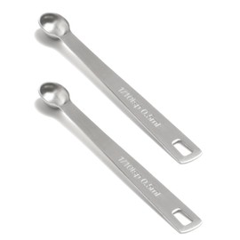 BERYLER 2PCS 1/10 Teaspoon(1/10tsp, 0.5ml) Single Tiny Measuring Spoon, Small Individual Stainless Steel Measure Spoons Only