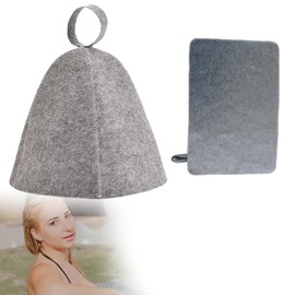 Pack of 2 Sauna Hat, Felt Men's Hat, Sauna Hat Women's Felt Hat, Sauna Hat for Men and Women, Shower Cap Felt Sauna Hat for Bathing, Sauna, Spa and Other Activities (Grey)
