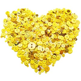 Botones para manualidades, botones a granel, botones surtidos para manualidades, costura, decoraciones (amarillo)