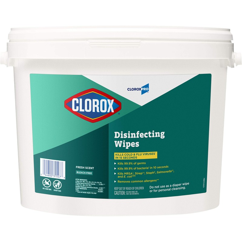 Clorox 31547 Disinfecting Wipes, 7" x 7", Fresh Scent, 700/Bucket