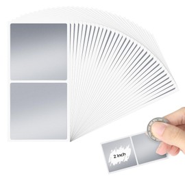 50 Pieces Scratch Off Sticker Labels 2 inch for Scratch Off Stickers Lottery Tickets DIY Raffle Card Creating (Silver, Square 2inch)