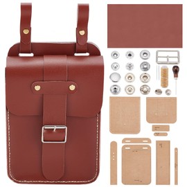 FREEBLOSS 2 Set DIY Leather Purse Kit PU Leather Purse Making Kit Leather Crafting Kit Handmade Leather Wallet Leather Wallet Kits for Woman Men Leather Working 13x20x6cm