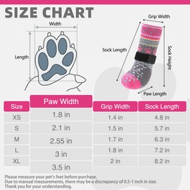 KOOLTAIL Non Slip Dog Socks with Grippers to Prevent Licking Paws, Double Sides Dog Shoes Booties for Hot/Cold Pavement, Socks for Small Medium Large Senior Dogs on Hardwood Floors Anti Slip, Pink XL