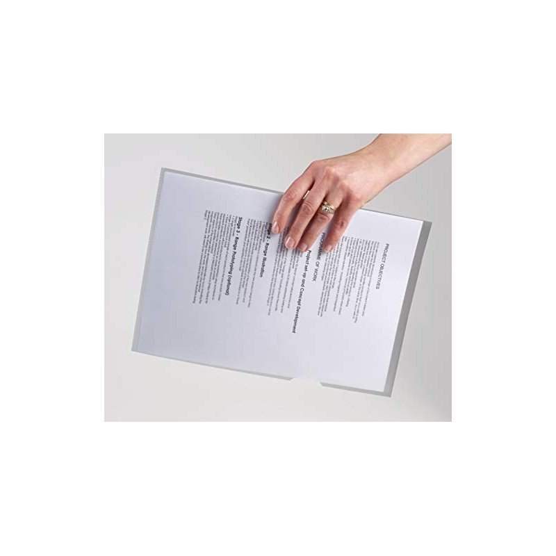 Rexel Nyrex Premium A4 Anti-Slip Document Folder, Clear Embossed, Extra