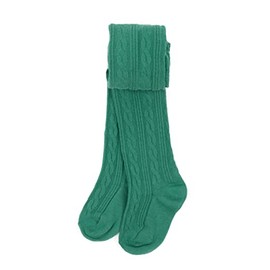 Leveret Girls Knit Cable Tights Green Size 8-10 Years