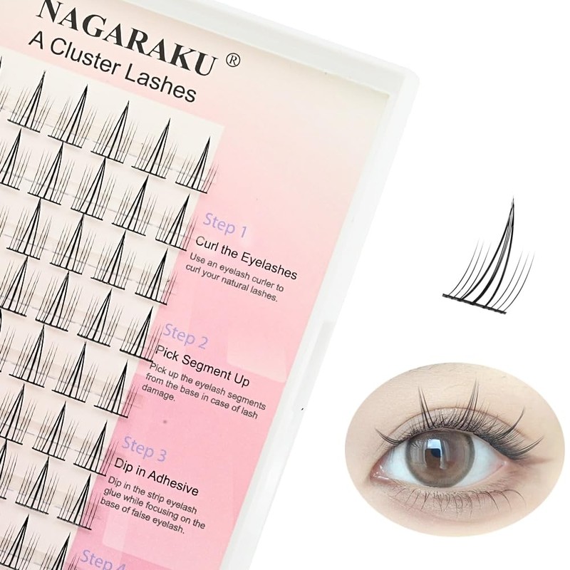 NAGARAKU DIY Self Grafting Segmented False Eyelashes 0.07mm Individual Cluster