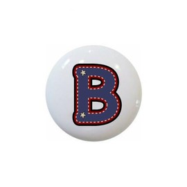 American Alphabet USA Letters Series Style 1 on 1.5" DECORATIVE Glossy Ceramic Dresser Drawer PULLS Cabinet Cupboard KNOBS (B)