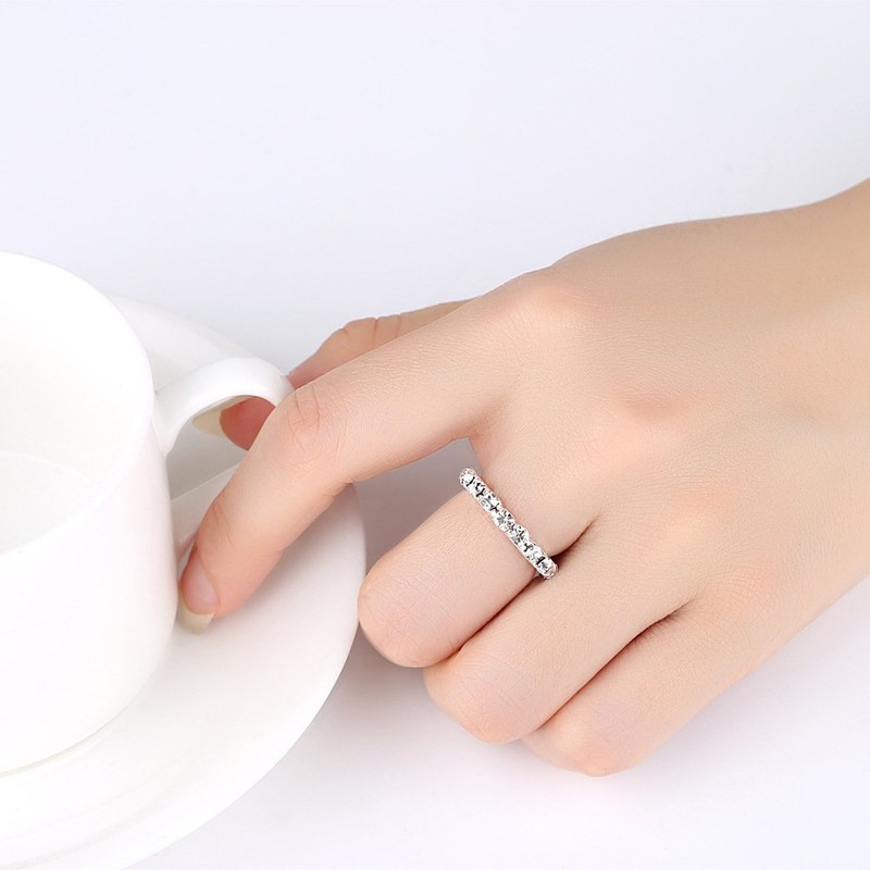 WDIYIEETN Fashion Jewelry Stainless Steel Ring Elastic Finger Ring Women