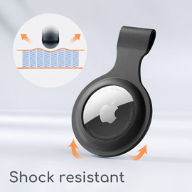 (4 Pack) T Tersely Case Cover with Keychain for AirTag, Keychain Tracker Keyring with Anti-Lost Key Ring, Soft Silicone Anti-Scratch Protective Accessories for AirTags Finder (Black+White+Blue+Pink)