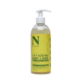 Dr. Natural Shampoo 3 en 1 Bebés y Niños Natural, Orgánico, Sin Sulfatos y Parabenos | Jabón Líquido para Cuerpo y Baño de Burbujas | Hipoalergénico, Libre de Lágrimas, Hidratante, Hecho de Plantas (Cítricos Refrescantes)
