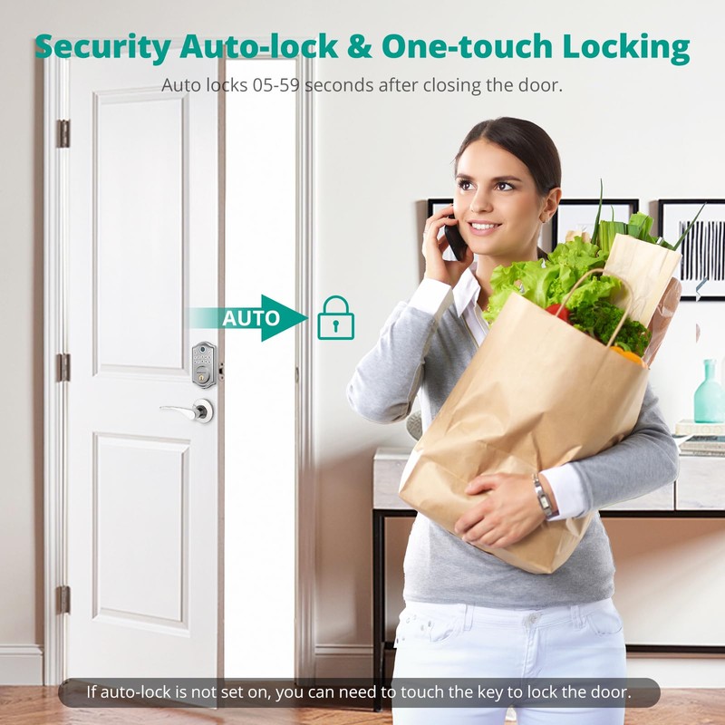 Keyless Entry Door Lock - AkaGear Smart Door Lock, Fingerprint