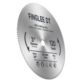 Finglee Dt 3 Inch HSS Circular Saw Blade with 3/8" Arbor, 120 Teeth High Speed Steel Cut Off Tool Blade for Wood, Plastic, Acrylic, Metal, Alumium, More Teeth for Finer Cutting (3Pcs)