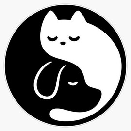 Yin Yang Cat And Dog Waterproof Vinyl Window Bumper Sticker Decal 5"