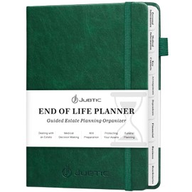 End of Life Planner, Estate Planning Organizer, Death Planner with Labels, Just in Case I Die Book Organizer, Will Preparation, Funeral Planning, Final Arrangements Notebook (5.6 * 8.5”)-Dark Green