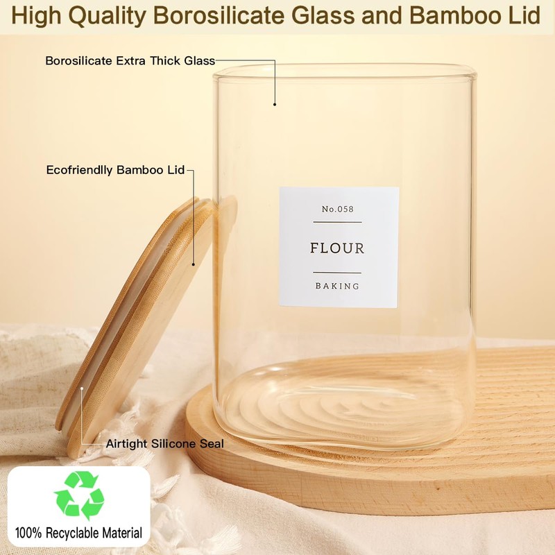Large glass flour and sugar containers with 132 Kitchen Pantry