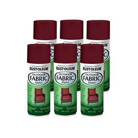Rust-Oleum 358831-6PK Outdoor Fabric Spray Paint, 12 oz, Dark Red, 6 Pack