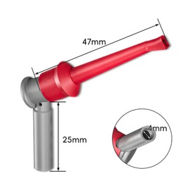 Cleqee Pack of 2 Insulated Test Hook Clip with 4 mm Socket, Test Hook Clip Probes IC Measuring Tip Inner Spring Grab Clamp for 4 mm Banana Plug Multimeter Electrical Tests