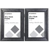 Clay Roberts Double Photo Picture Frame 4x6", Black, Holds 2