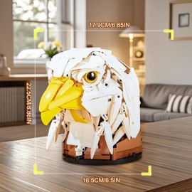 DAHONPA Wall Art Eagle Building Blocks Set; Creative Animal Wall Decor Set（1082 Pieces） Toys Gifts for Kid and Adult