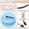 Woeoe Pearl Flower Headband White No Slip Hairband Bridal Wedding