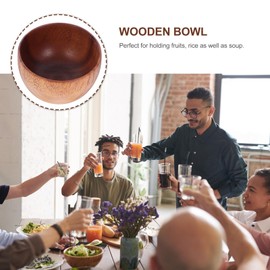 STOBOK Wooden Fruit Plate Salad Bowl Kitchen Bowl for Countertop Home Natural Log 8x6cm