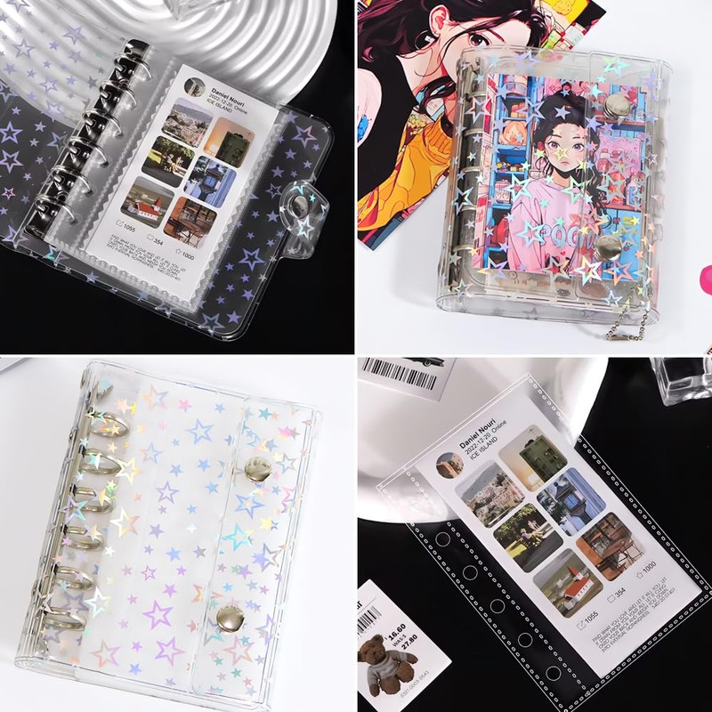 KDSSYFT Sealing Notebook, Plastan, A7, Transparent, Mini Binder, Clear Binder,