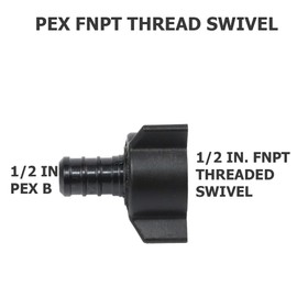 15 Pack TMKOOL Poly PPSU Pex 1/2" x 1/2" Female NPT Threaded 90 Degree Elbow Swivel Adapter Barb Crimp Fittings for PEX B Pipes ASTM F2159 (15pcs 1/2"x1/2")