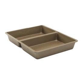 GoodCook 11x14-Inch Nonstick Divided Baking Pan – 2-in-1 Textured Oblong Scratch-Resistant Carbon Steel Oven Pan for Meal Prepping & Sheet Pan Dinners