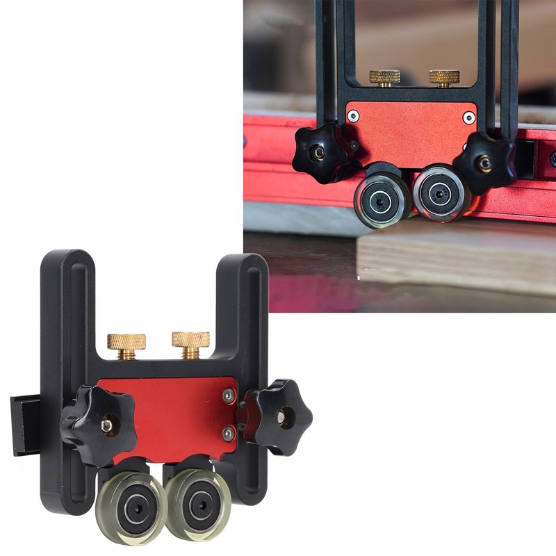 Table Saw Stock Roller Woodworking Double Wheel Sliding Feeding Guide