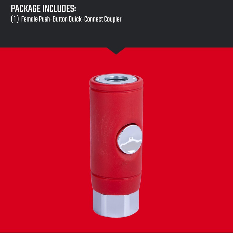 CRAFTSMAN Push Button Coupler, Female, 1/4-in NPT Industrial and Automotive