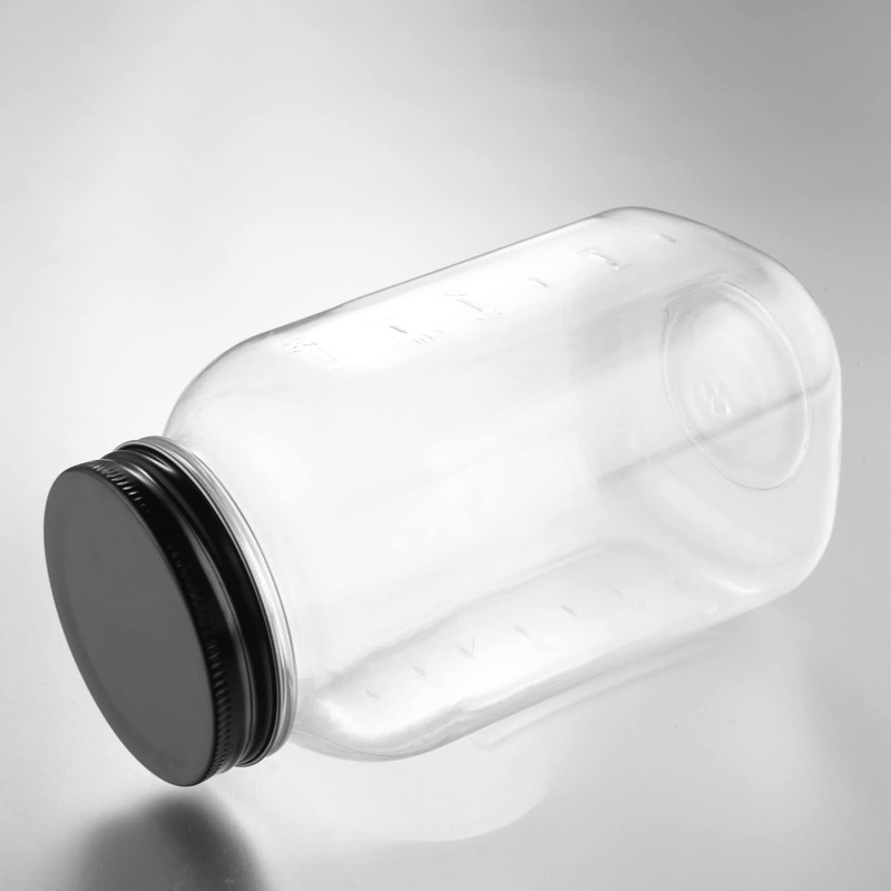 novelinks 32 OZ Clear Plastic Mason Jars with Lids -