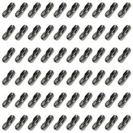 Shapenty Metal Bead Ball Chain Connector Clasp Bulk for Keychain Necklace Pendant Jewelry Making DIY Craft Light Pulls and Beaded Chain Repairing, Fit for 2.4mm, 200PCs (Gun-Black)