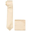 Stacy Adams Men's Satin Solid Tie Set, Ivory, One Size
