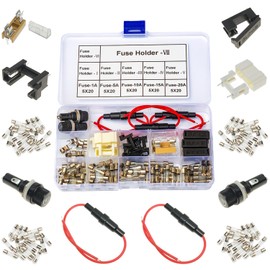 Tcenofoxy Fuse Holders with 5X20mm 250V Quick Blow Glass Tube Fuse 1A 5A 10A 15A 20A F1AL250V F5AL250V F10AL250V F15AL250V F20AL250V Fast-Blow Glass Cartridge Fuses (TC-Fuse-Holder)