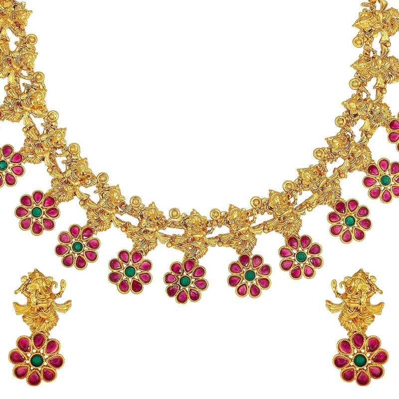Aheli Indian Collar tradicional pendientes boda joyería de moda étnica