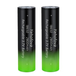 Yehofova Battery 3.7 Volt 18650 Rechargeable Genuine18650 3600mah Flat Top Battery for Flashlight, Headlamp