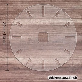 BETAGT 12" Circle Clock Face Template, Acrylic Router Template for Woodworking, DIY Clock Board Inlay Template Guide Tools