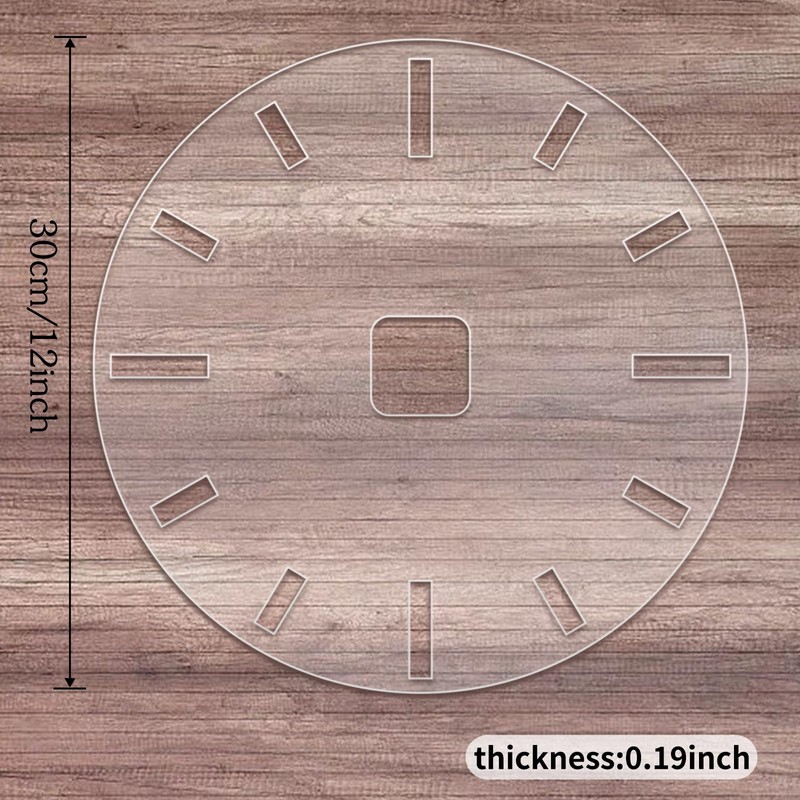 BETAGT 12" Circle Clock Face Template, Acrylic Router Template for