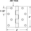 Prime-Line U 1150363 Door Hinge Residential Smooth Pivot, 4 In.