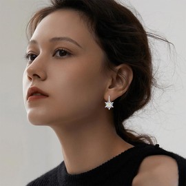 Edelweiss Earrings Sterling Silver Edelweiss Flowers Lever Earrings White Flowers Earrings Edelweiss Jewellery Gifts Women, Sterling Silver, No Gemstone